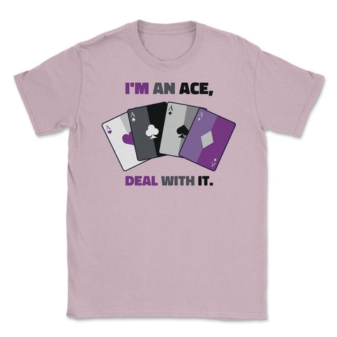 Asexual I’m an Ace, Deal with It Asexual Pride print Unisex T-Shirt - Light Pink