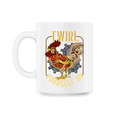 Steampunk Rooster Twirl Yourself Up Graphic graphic - 11oz Mug - White
