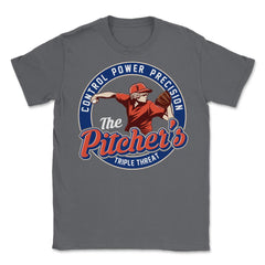 Pitchers Control Power Precision the Pitcher’s Triple Threat graphic - Smoke Grey