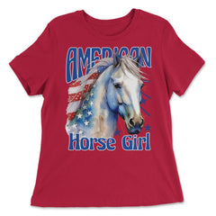 American Horse Girl Proud Patriotic Horse Girl product - Women's Relaxed Tee - Red