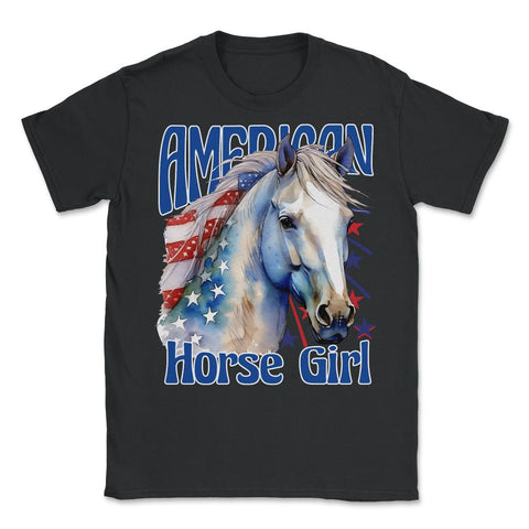 American Horse Girl Proud Patriotic Horse Girl product - Unisex T-Shirt - Black