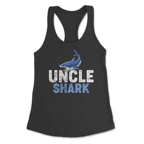 Funny Uncle Shark Cute Matching Birthday Shark Lover print Women's - Black