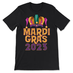 Mardi Gras Jester Hat 2023 Fat Tuesday Celebration graphic - Premium Unisex T-Shirt - Black