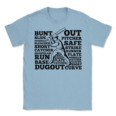 Funny Baseball Typography Player Batter Hitter Baseball Fan print - Light Blue