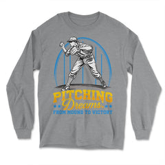 Pitchers Pitching Dreams from Mound to Victory graphic - Long Sleeve T-Shirt - Grey Heather