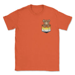 Bear Peeking Out Of A Fake Pocket Brotherhood Flag Gay Pride product - Orange