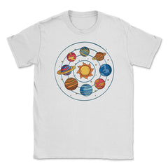 Solar System Planets Funny Planets Pluto Included Gift graphic Unisex - White