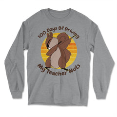 100 Days Driving My Teacher Nuts 100 Days of School Costume graphic - Long Sleeve T-Shirt - Grey Heather