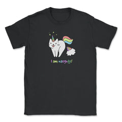 Caticorn I am naughty! Novelty Gift design graphics Tee Unisex T-Shirt - Black