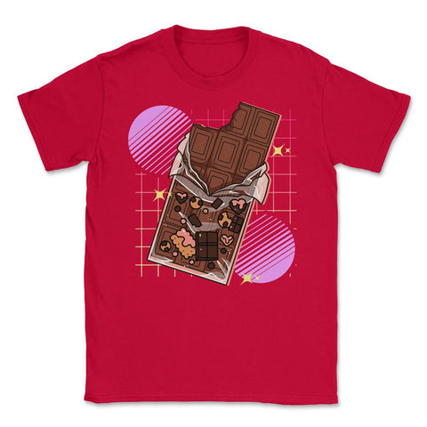 Chocolate Snack Kawaii Aesthetic Pop Art graphic Unisex T-Shirt - Red