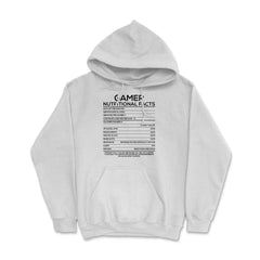 Funny Gamer Nutritional Facts Video Gaming Humor Gamers graphic Hoodie - White