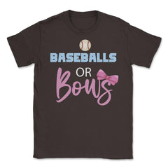 Funny Baseball Or Bows Baby Boy Or Girl Cute Gender Reveal graphic - Brown
