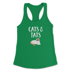 Funny Cats And Tats Tattooed Cat Lover Pet Owner Humor product - Kelly Green