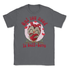 Owl you need is Self-Love! Cute Kawaii Owl Hugging Heart graphic - Smoke Grey