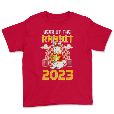 Chinese Year of Rabbit 2023 Chinese Aesthetic design Youth Tee - Red