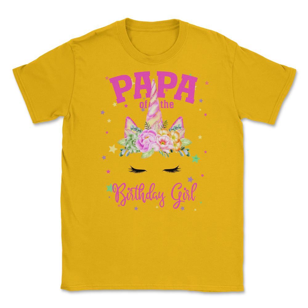 Papa of the Birthday Girl! Unicorn Face Theme Gift design Unisex - Gold