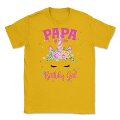 Papa of the Birthday Girl! Unicorn Face Theme Gift design Unisex - Gold