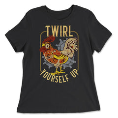 Steampunk Rooster Twirl Yourself Up Graphic graphic - Women's Relaxed Tee - Black