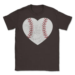 Cute Baseball Heart For Baseball Player Coach Mom Dad Fans print - Brown
