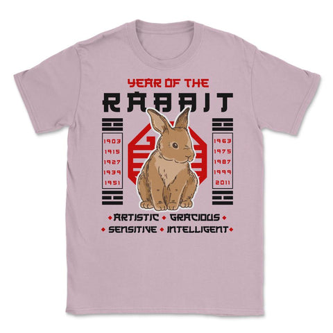 Chinese Year of Rabbit 2023 Chinese Aesthetic graphic Unisex T-Shirt - Light Pink