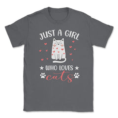 Funny Cute Cat Wearing Eyeglasses Just A Girl Who Loves Cats product - Smoke Grey