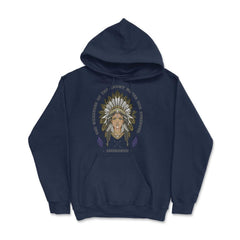 Chieftess Peacock Feathers Motivational Native Americans design - Hoodie - Navy