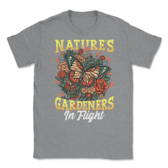 Pollinator Butterfly & Flowers Cottage core Aesthetic design Unisex - Grey Heather