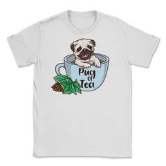 Pug Of Tea Funny Pug Inside A Tea Cup Pun Dog Lover print Unisex