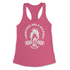 Bonfires are a blazing good time! Retro Vintage Distressed graphic - Hot Pink