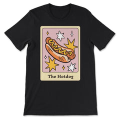 The Hot Dog Foodie Tarot Card Hot Dogs Lover Fortune Teller graphic - Premium Unisex T-Shirt - Black