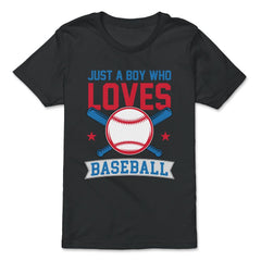 Funny Just A Boy Who Loves Baseball Pitcher Catcher Batter product - Premium Youth Tee - Black