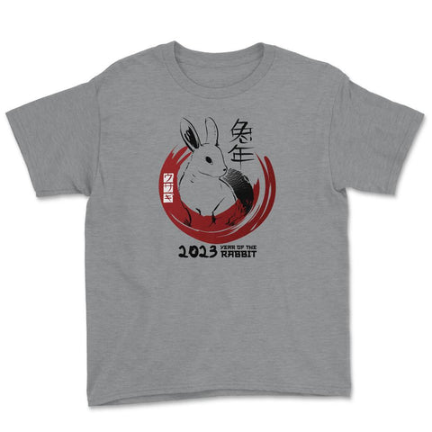 Chinese New Year Rabbit 2023 Chinese Traditional Style graphic Youth - Grey Heather