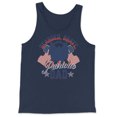 Bearded, Brave, Patriotic Dad 4th of July Independence Day print - Tank Top - Navy