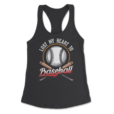 Baseball Lost My Heart to Baseball Lover Sporty Players product - Black