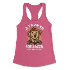 Labrador Farmer Lab’s Dog in Farmer Outfit Labrador design Women's - Hot Pink