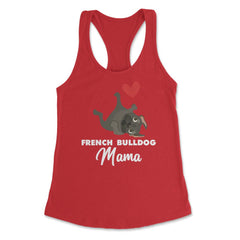 Funny French Bulldog Mama Heart Cute Dog Lover Pet Owner print - Red