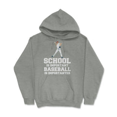 Funny Baseball Gag School Is Important Baseball Importanter product - Grey Heather