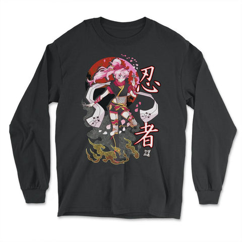 Ninja Kawaii Anime Girl for Martial Arts Enthusiasts product - Long Sleeve T-Shirt - Black