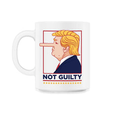 “Not Guilty” Funny anti-Trump Political Humor anti-Trump design - 11oz Mug - White