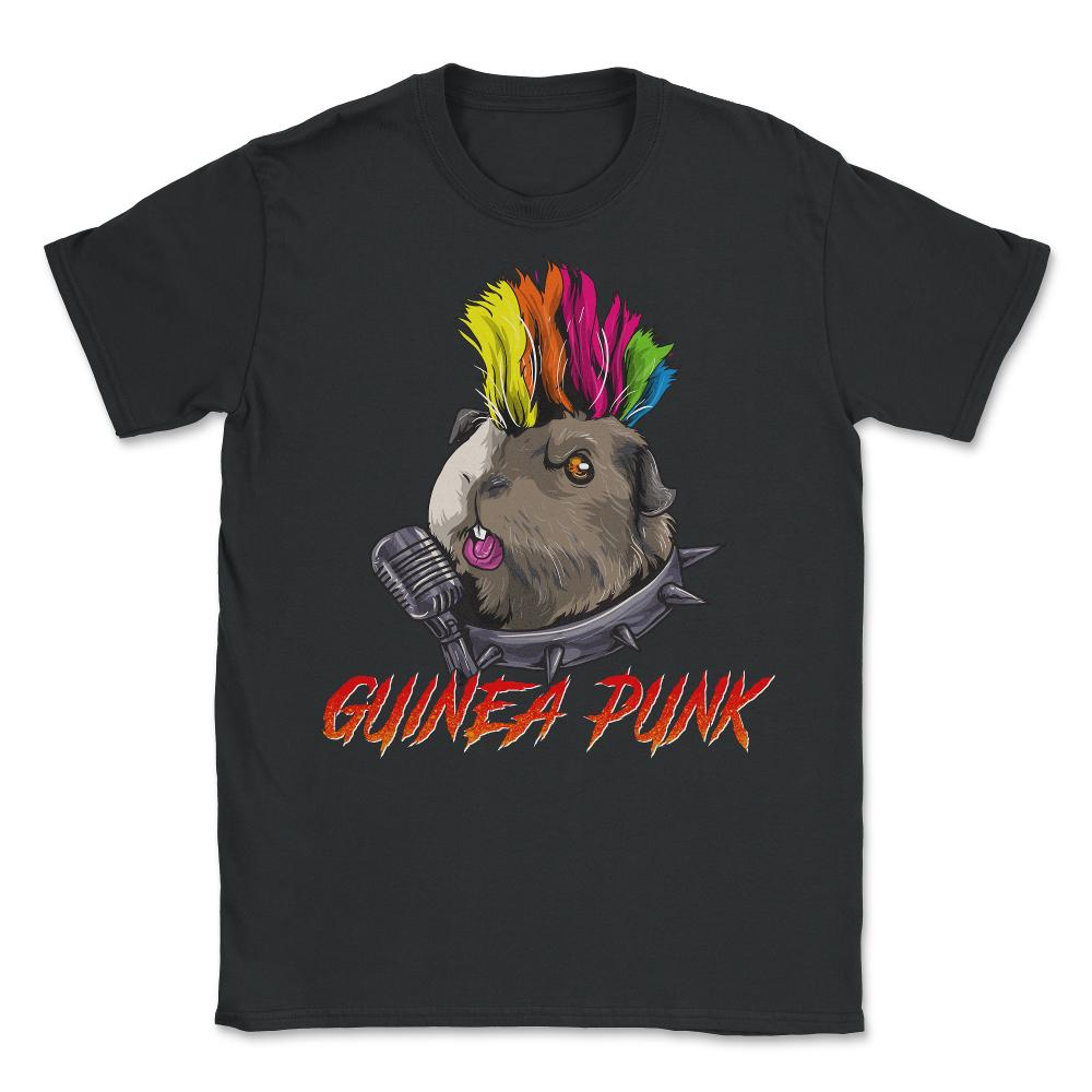 Punk Guinea Pig Guinea Punk for Cavy Lovers Gift  print Unisex T-Shirt - Black