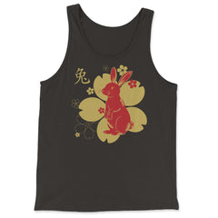 Chinese New Year of the Rabbit 2023 Symbol & Flowers product - Tank Top - Black