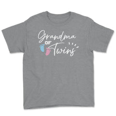 Funny Grandma Of Twins Proud Grandmother Of Grandkids product Youth - Grey Heather