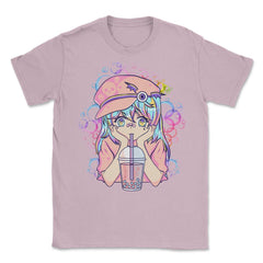 Anime Pastel Girl Drinking Bubble Tea Boba Lover Gift print Unisex - Light Pink