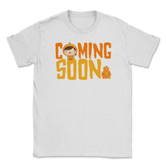 Coming Soon Baby Pumpkin Announcement For Halloween Or Fall print - White