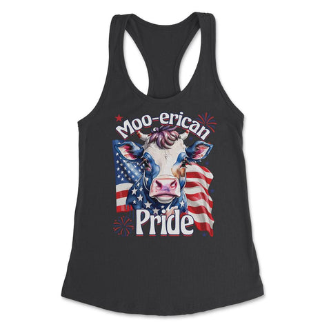 4th of July Moo-erican Pride Funny Patriotic Cow USA product Women's - Black