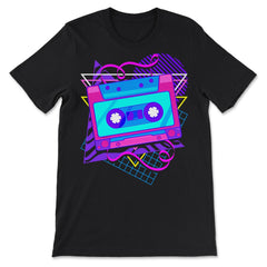 Synthwave Cassette Tape Retro Vaporwave Aesthetic design - Premium Unisex T-Shirt - Black