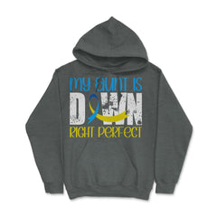My Aunt is Downright Perfect Down Syndrome Awareness print Hoodie - Dark Grey Heather
