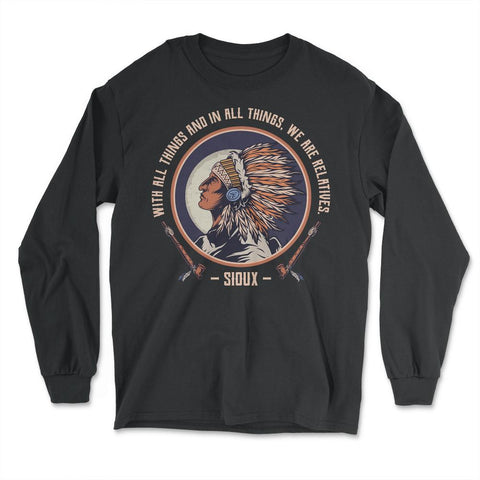 Chieftain Native American Tribal Chief Native Americans print - Long Sleeve T-Shirt - Black