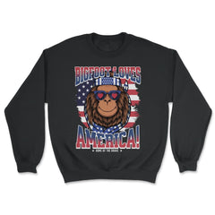 Patriotic Bigfoot Loves America! 4th of July design - Unisex Sweatshirt - Black