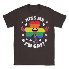 Kiss Me I'm Gay St Patrick’s Day Pride LGBT Hilarious design Unisex - Brown